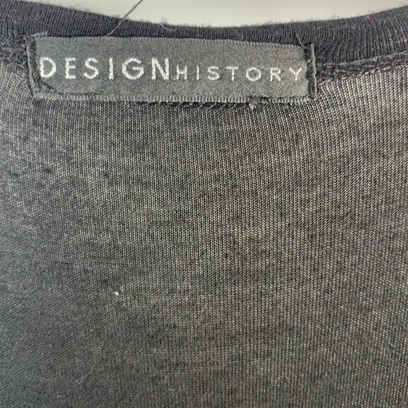 Design History Black Open Front Waterfall Cardigan with Sheer Hem – Size XL - Picture 4 of 4